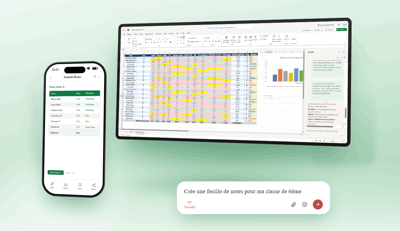 Tamebi in Excel